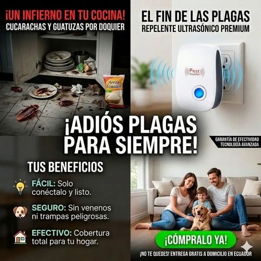 Combo 2X1 Repelente Ultrasonico plagas